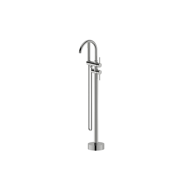 Elite Brushed Nickel Round Bath Mixer With Hand Shower