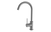 Miro Round Brushed Nickel Gooseneck Sink Mixer