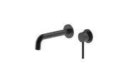 Miro Matte Black Round Wall Bath/Basin Mixer With Spout