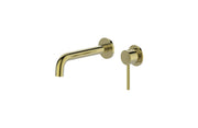 Miro Brush Gold Round  Wall Bath/Basin Mixer With Spout