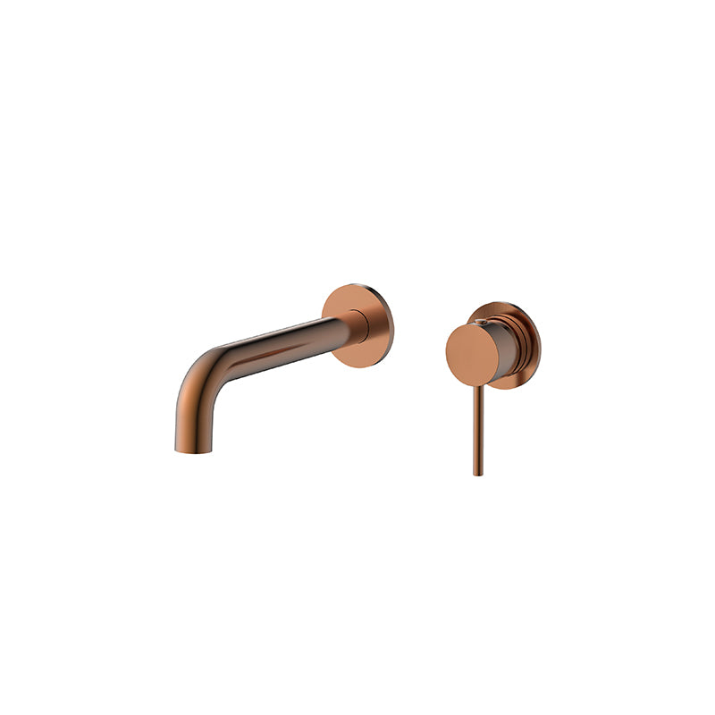 Miro Brush Bronze Round  Wall Bath/Basin Mixer With Spout