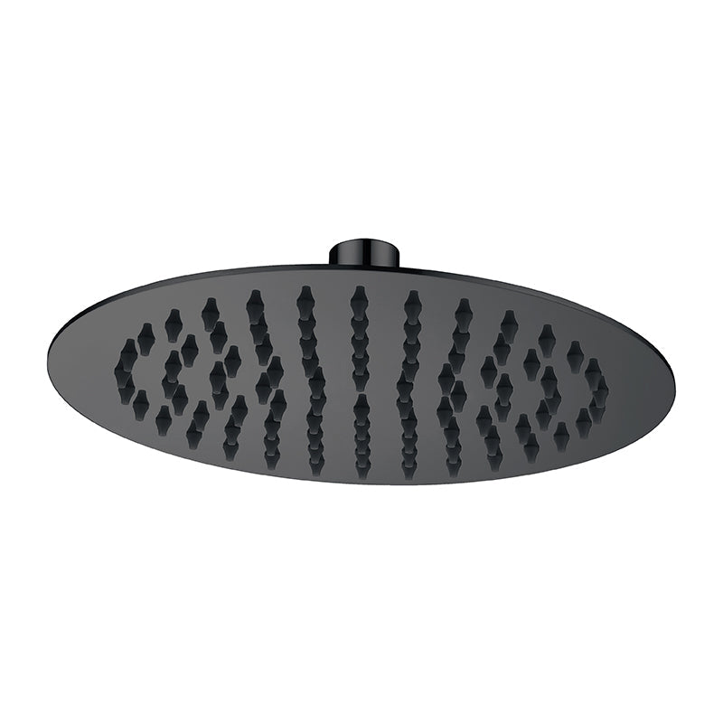 Elite Round Matte Black Shower Head 200mm