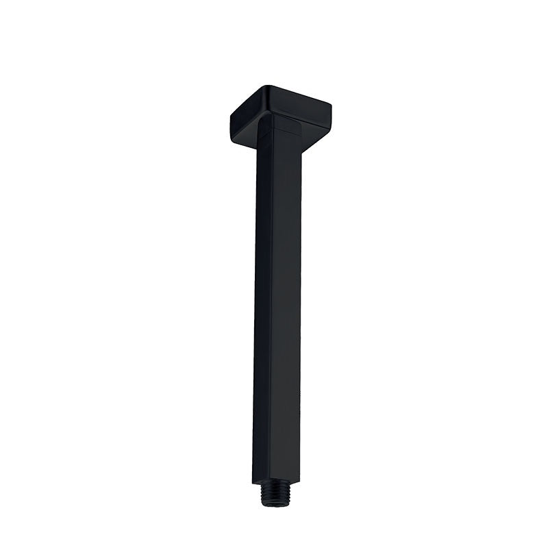 Piazza Matte Black Square Ceiling Shower Arm 450mm