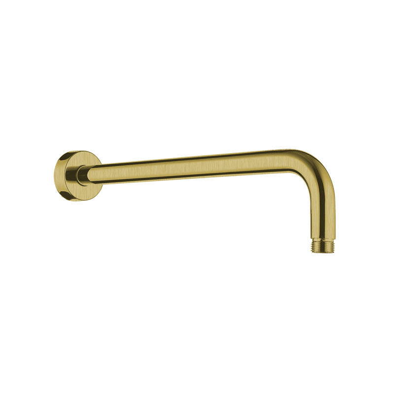Elite Round Brushed Gold Wall Mounted Shower Arm 400mm