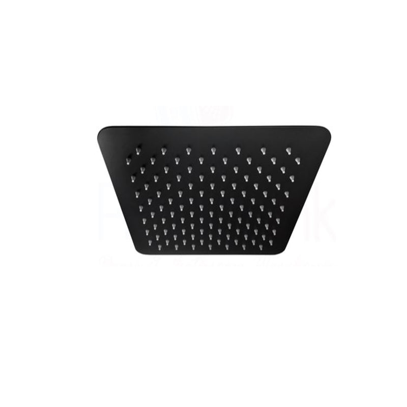 Piazza Square Matte Black Shower Head 200x200mm