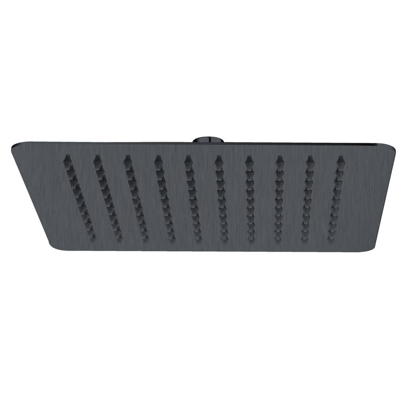 Piazza Square Gunmetal Grey Shower Head 250x250mm