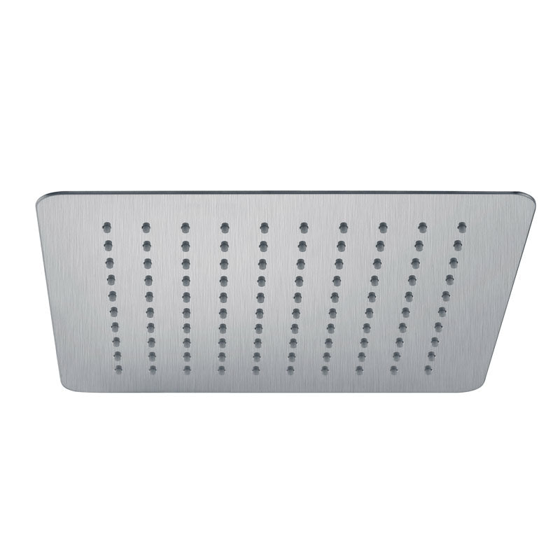Piazza Square Brushed Nickel Shower Head 250x250mm