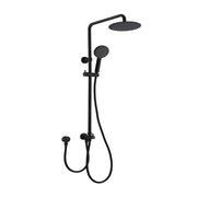 Elite Round shower rail set 2 in 1 Double hose | Black