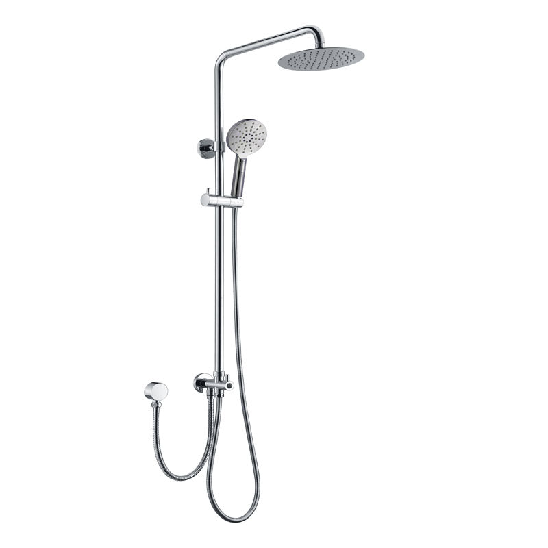 Elite Round shower rail set 2 in 1 Double hose | Chrome