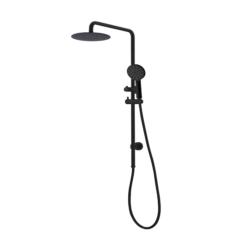 Elite Matte Black Round Sliding Multifunction Hand Shower With 250MM Overhead Rain Shower