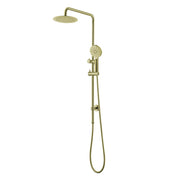 Elite Brushed Gold Round Sliding Multifunction Hand Shower With 250MM Overhead Rain Shower