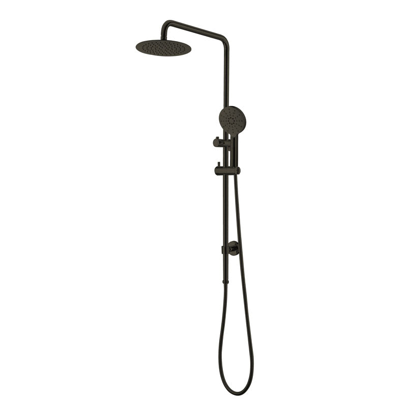 Elite Gunmetal Grey Round Sliding Multifunction Hand Shower With 250MM Overhead Rain Shower