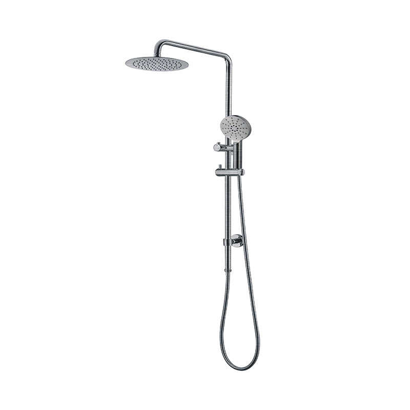 Elite Brushed Nickel Round Sliding Multifunction Hand Shower With 250MM Overhead Rain Shower