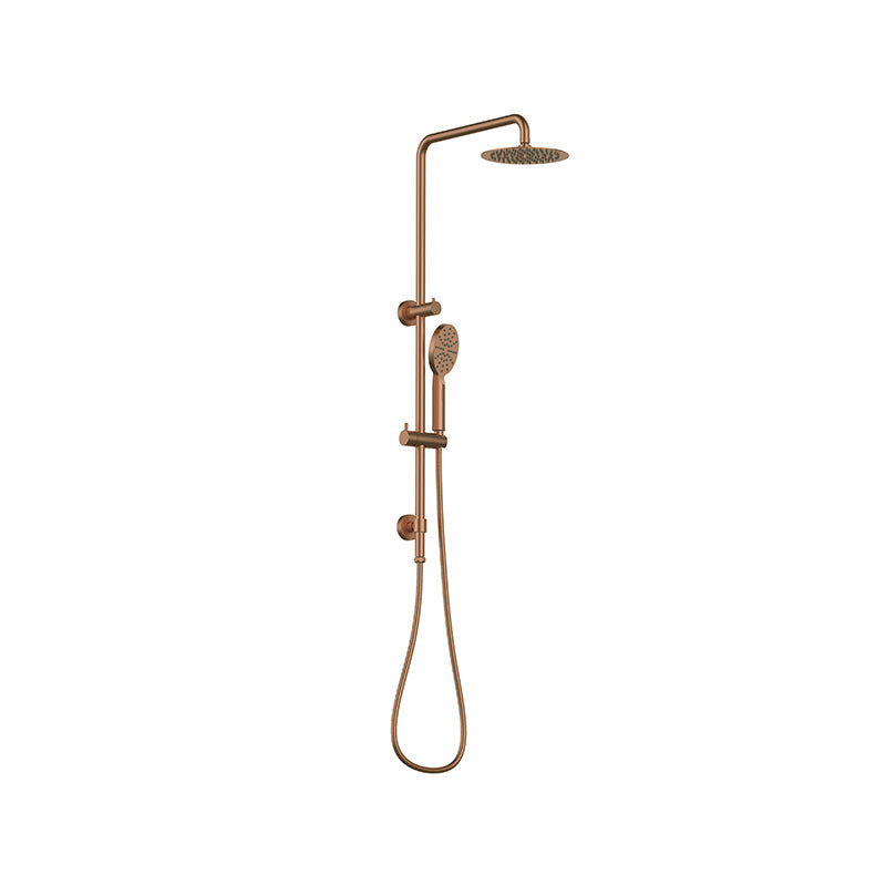 Elite Brushed Bronze Round Sliding Multifunction Hand Shower With 250MM Overhead Rain Shower