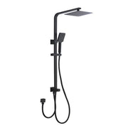 Piazza Square shower rail set 2 in 1 Double hose | Black