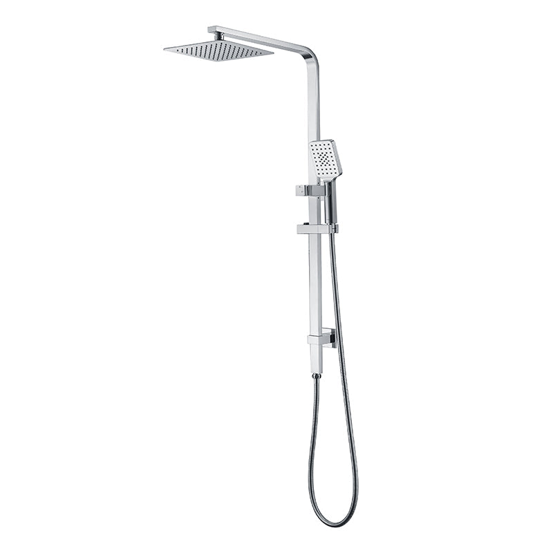 Chrome Square shower rail set 2 in 1