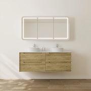 Brooklyn 1500mm Ashwood Oak Double Bowl Wall Hung Vanity