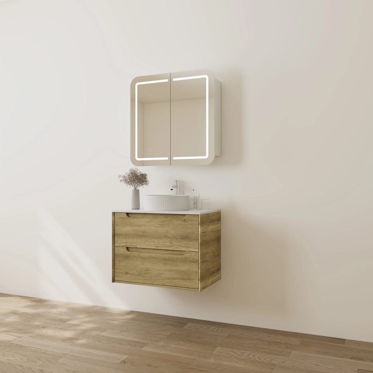Brooklyn 750mm Ashwood Oak Wall Hung Vanity
