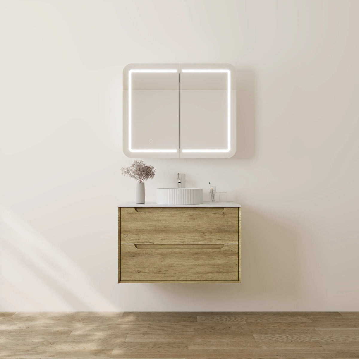 Brooklyn 900mm Ashwood Oak Wall Hung Vanity