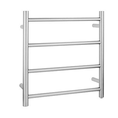 Brushed Nickel Round Heated Towel Rack 4 Bars