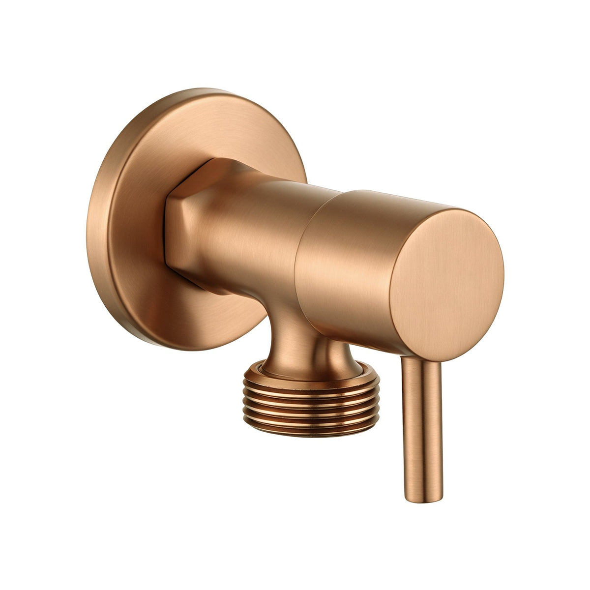 Round Brushed Copper 1/4 Turn Washing Machine Stop Tap(One Piece)