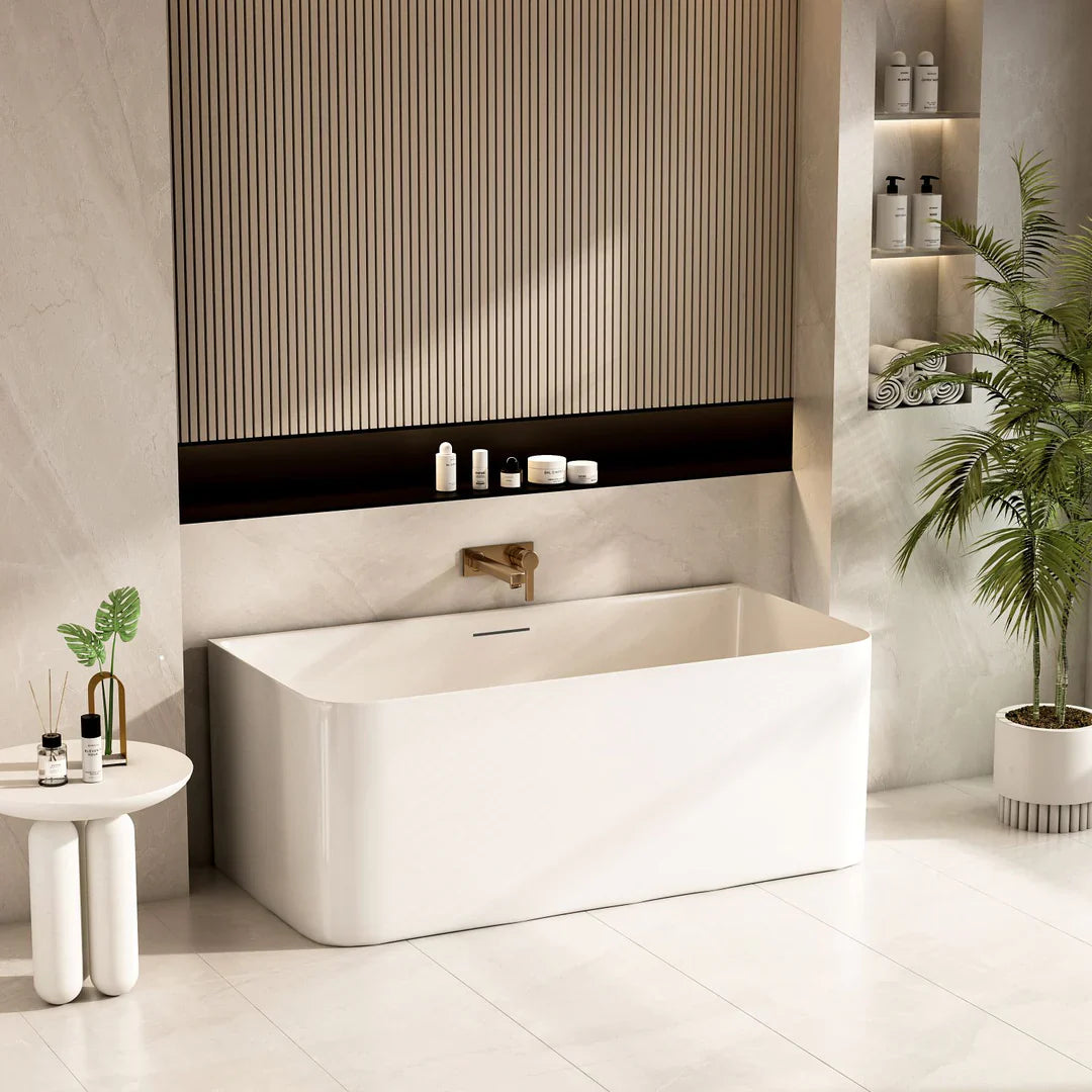 Bullion 1500mm Ultra Thin Back to Wall Bathtub - Gloss White