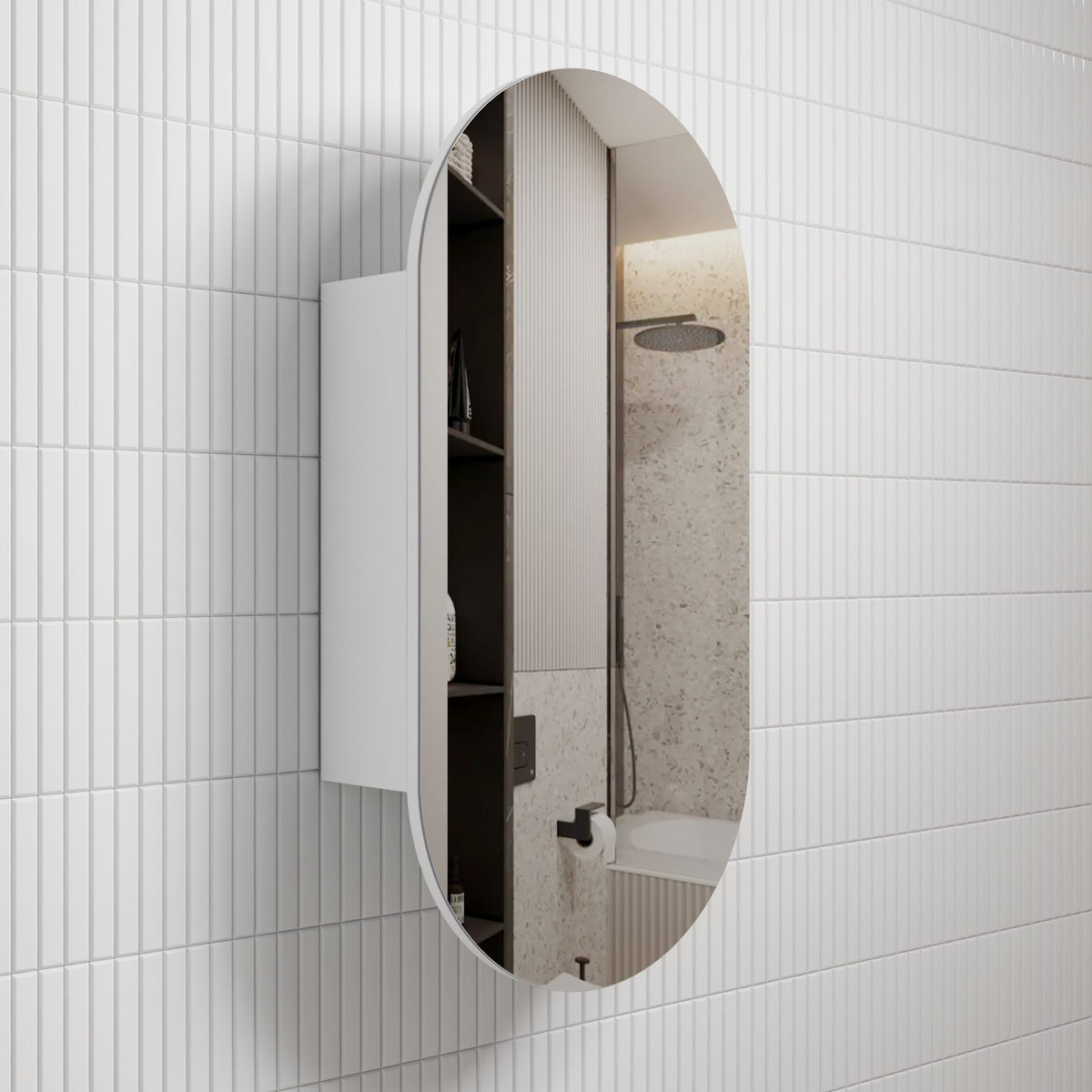 Matte White Beau Monde Shaving Cabinet