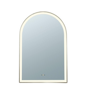 Aura 600×900mm Touchless LED Arched Mirror Brushed Nickel