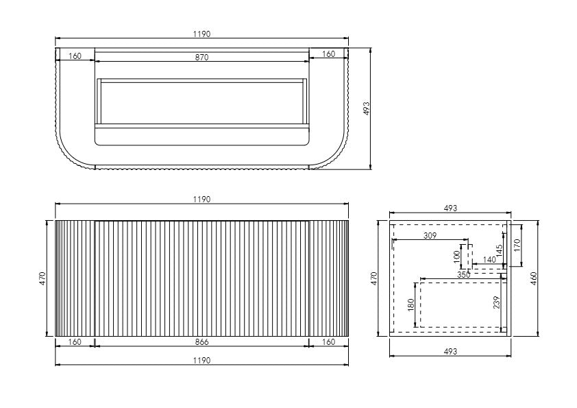 Avalon 1200mm Matte Black Single Bowl Wall-hung PVC Cabinet