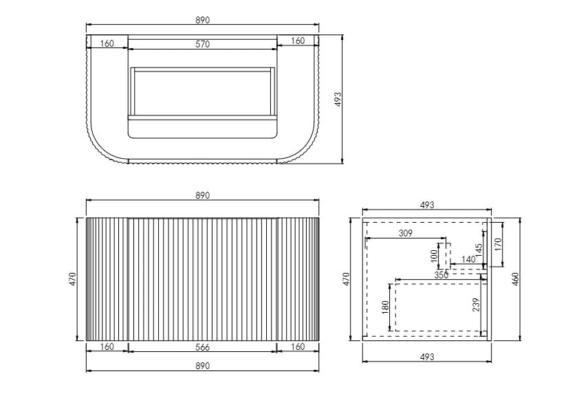 Avalon 900mm Matte White Wall Hung Vanity