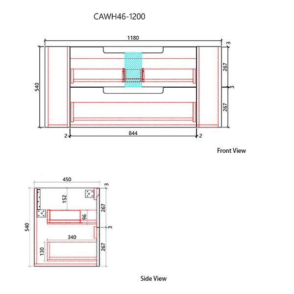 Curva 1200mm White Fluted Wall Hung Vanity