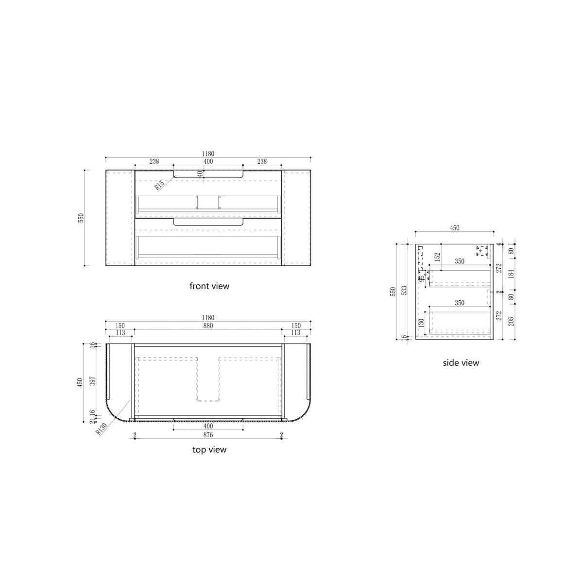 Varcelli 1200mm Tier Wall Hung Vanity