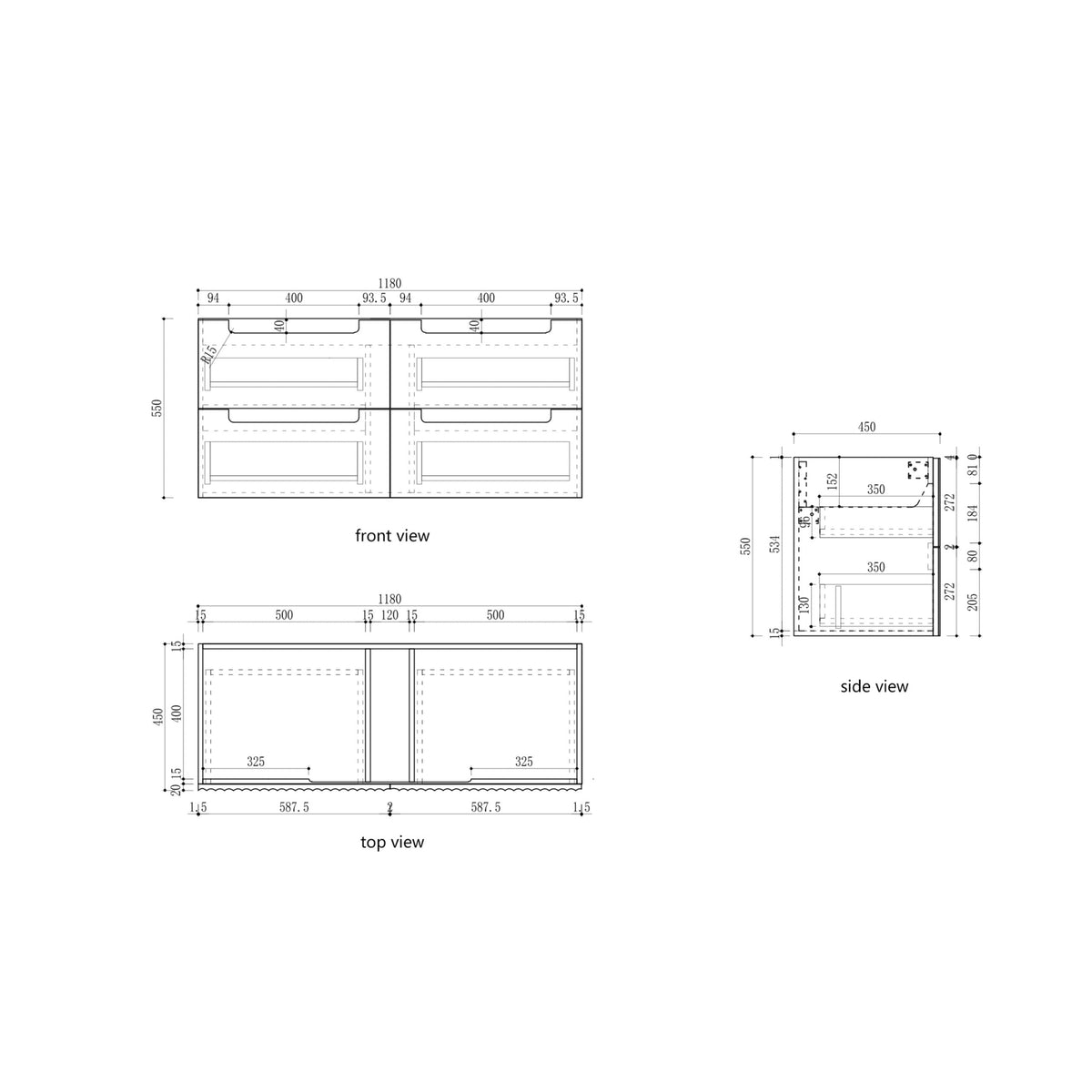 Lovina 1200mm Tier Wall Hung Vanity