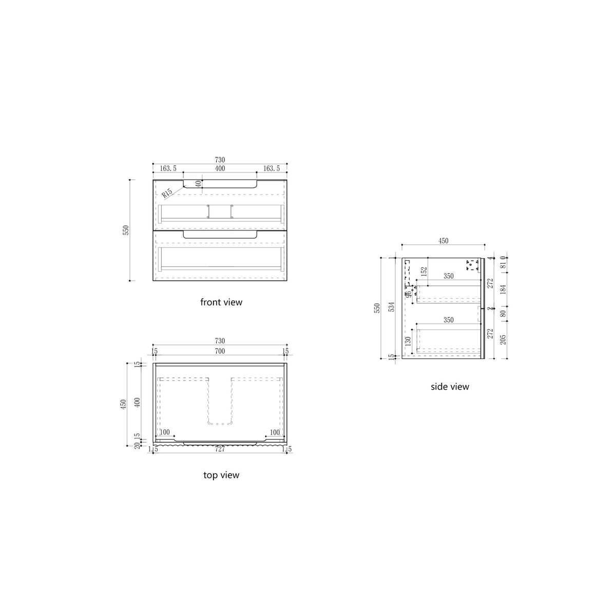 Lovina 750mm Tier Wall Hung Vanity