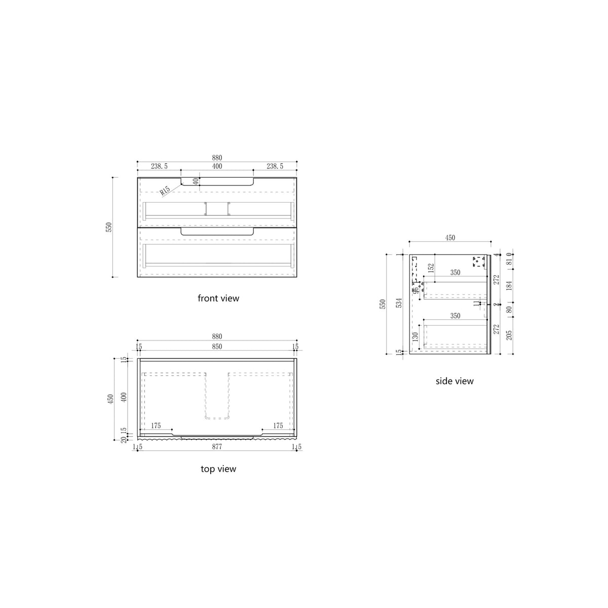 Lovina 900mm Tier Wall Hung Vanity