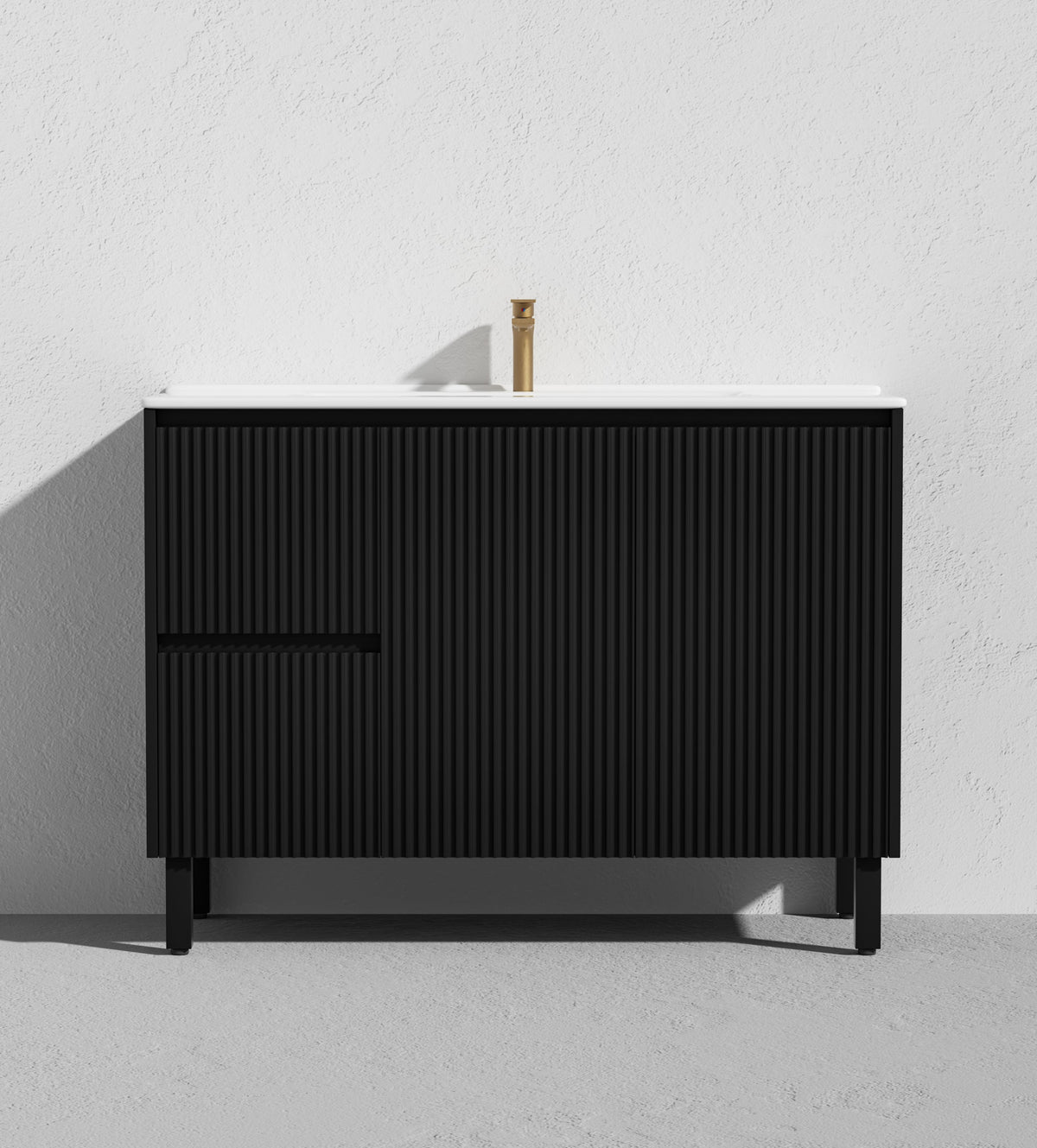 Brighton 1200mm Matte Black Floor PVC Cabinet