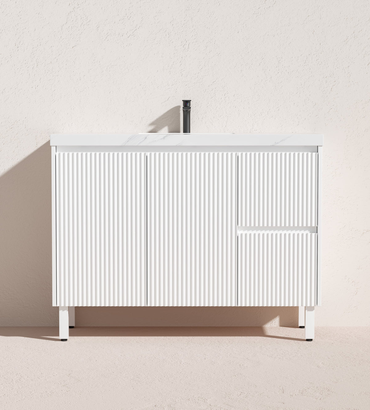 Brighton 1200mm Matte White Floor PVC Cabinet