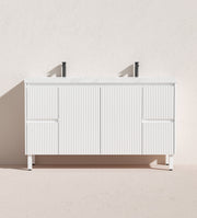 Brighton 1500mm Matte White Double Bowl Floor PVC Cabinet