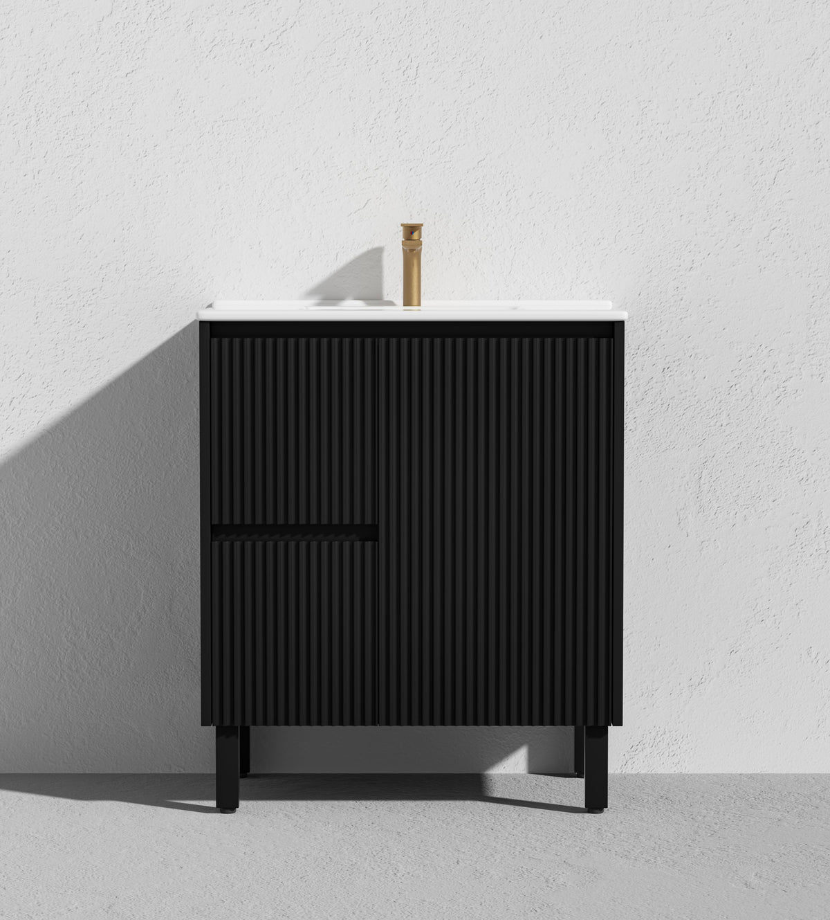 Brighton 750mm Matte Black Floor PVC Cabinet