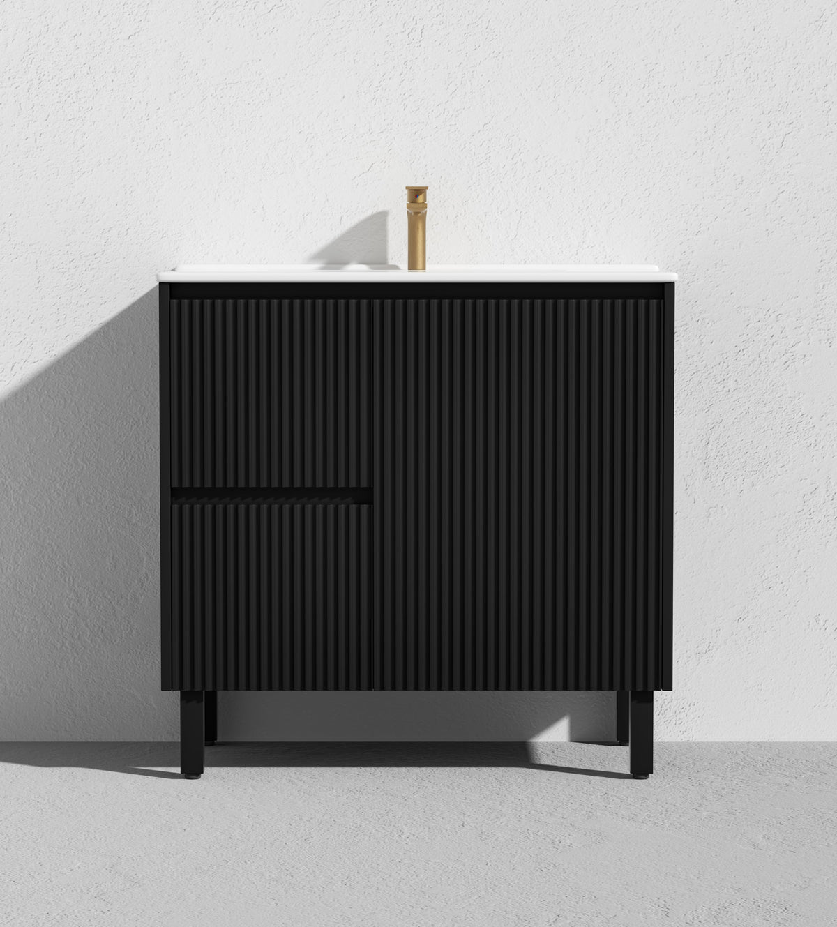 Brighton 900mm Matte Black Floor PVC Cabinet