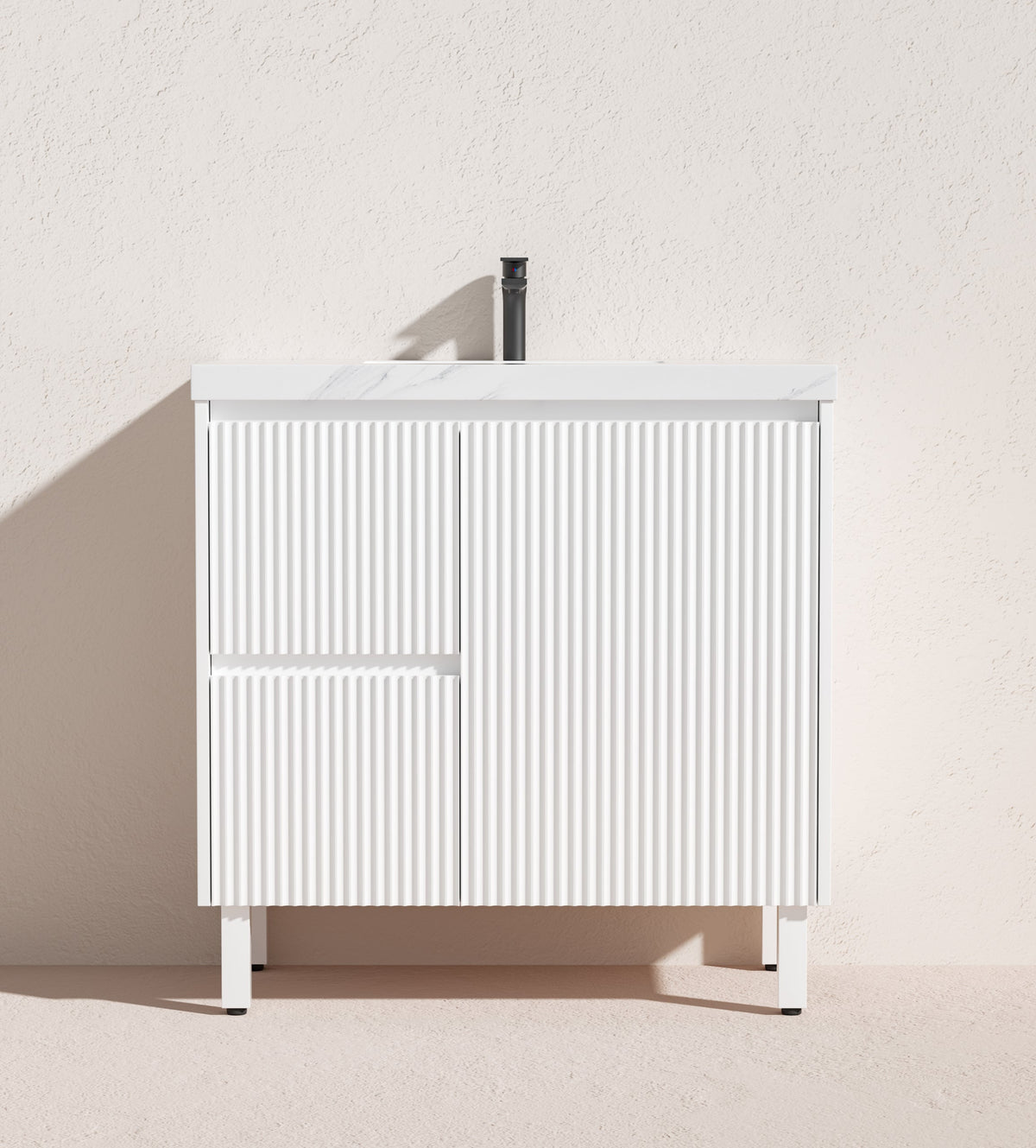 Brighton 900mm Matte White Floor PVC Cabinet