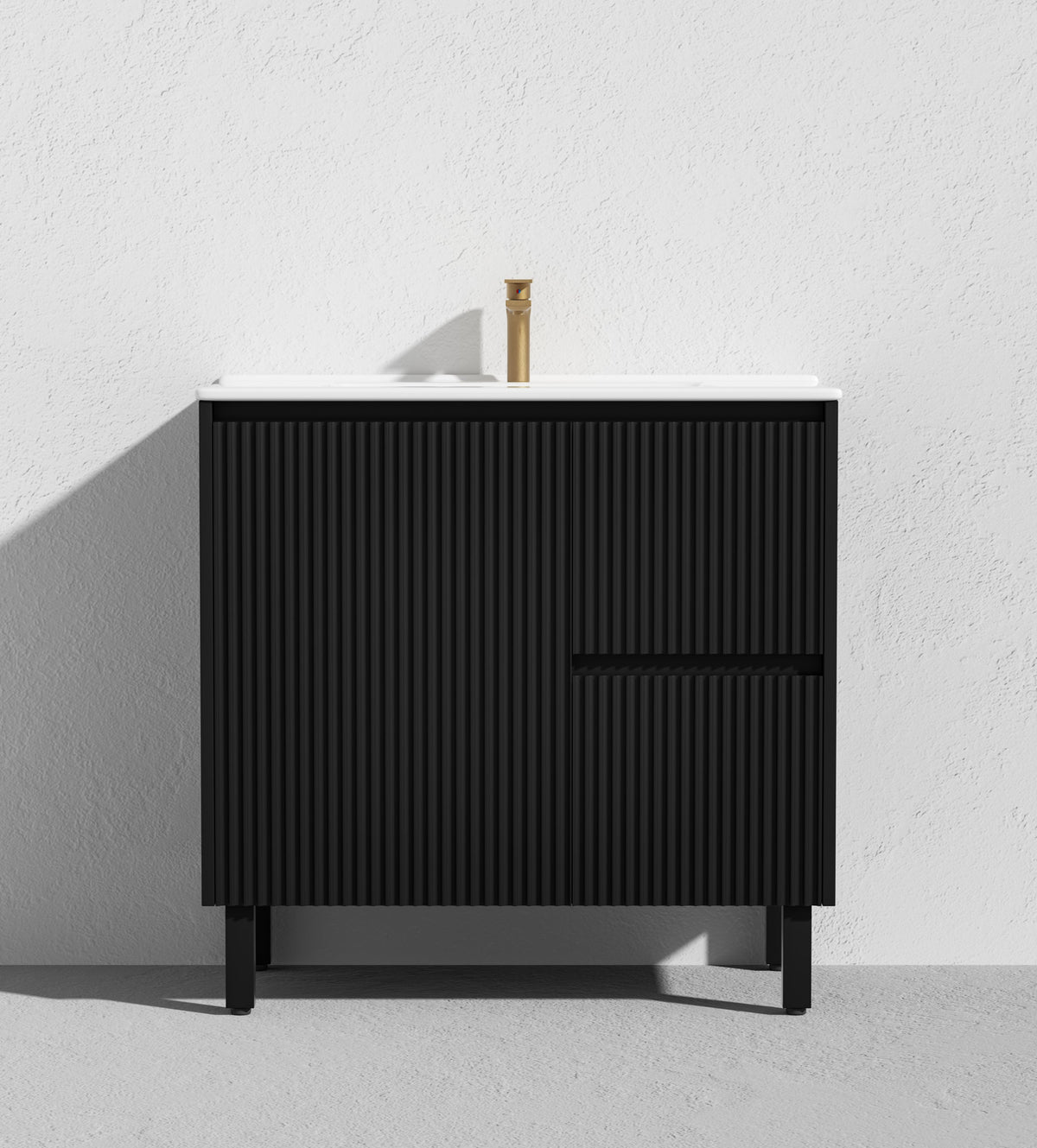 Brighton 900mm Matte Black Floor PVC Cabinet