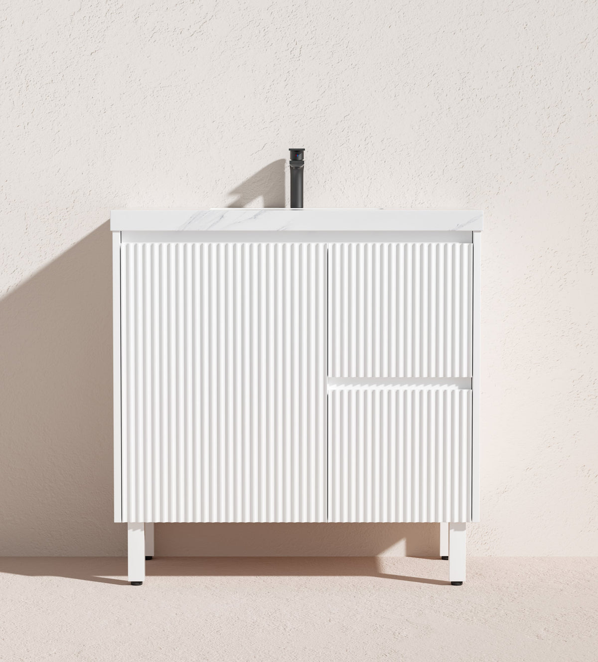 Brighton 900mm Matte White Floor PVC Cabinet