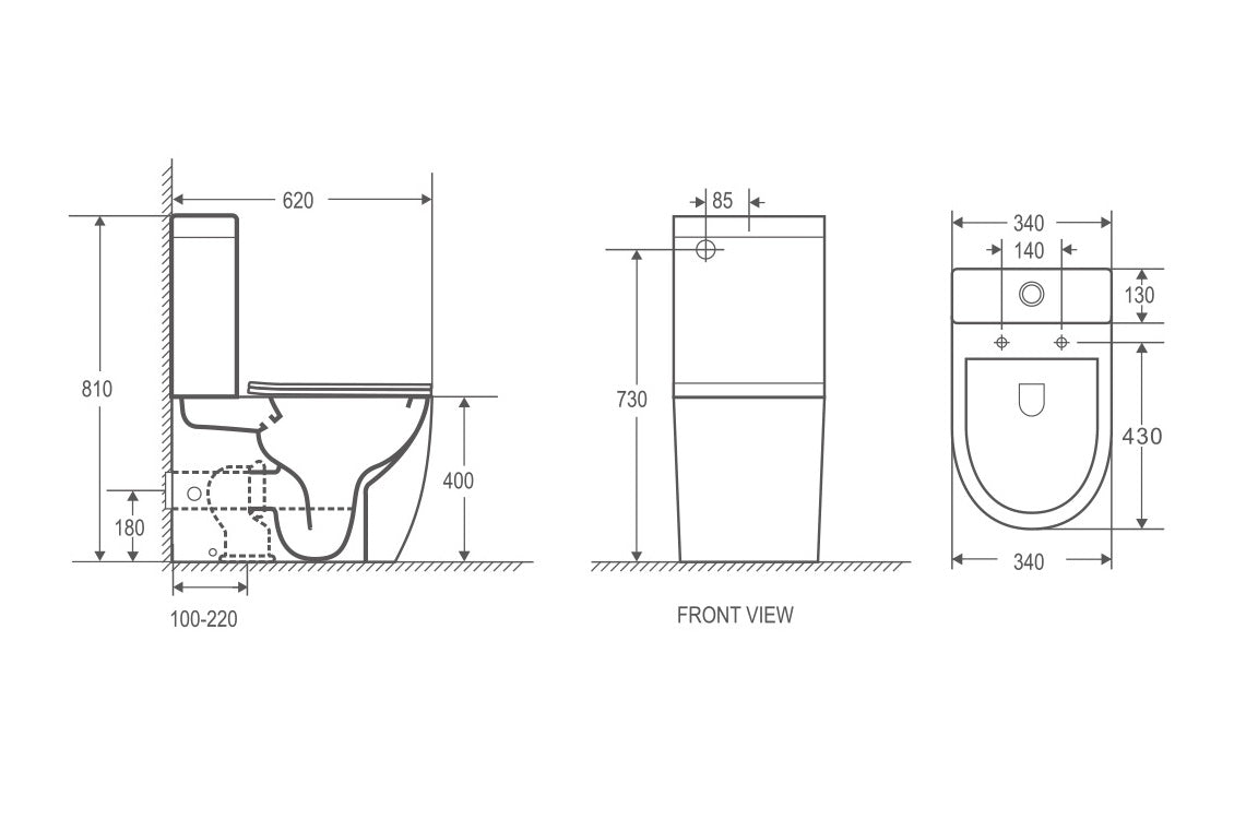 Cera Rimless Back-to-Wall Toilet Suite