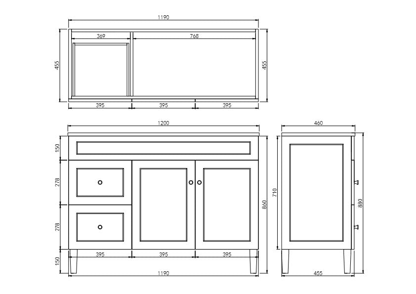 Harrington 1200mm Single bowl Floor PVC Cabinet