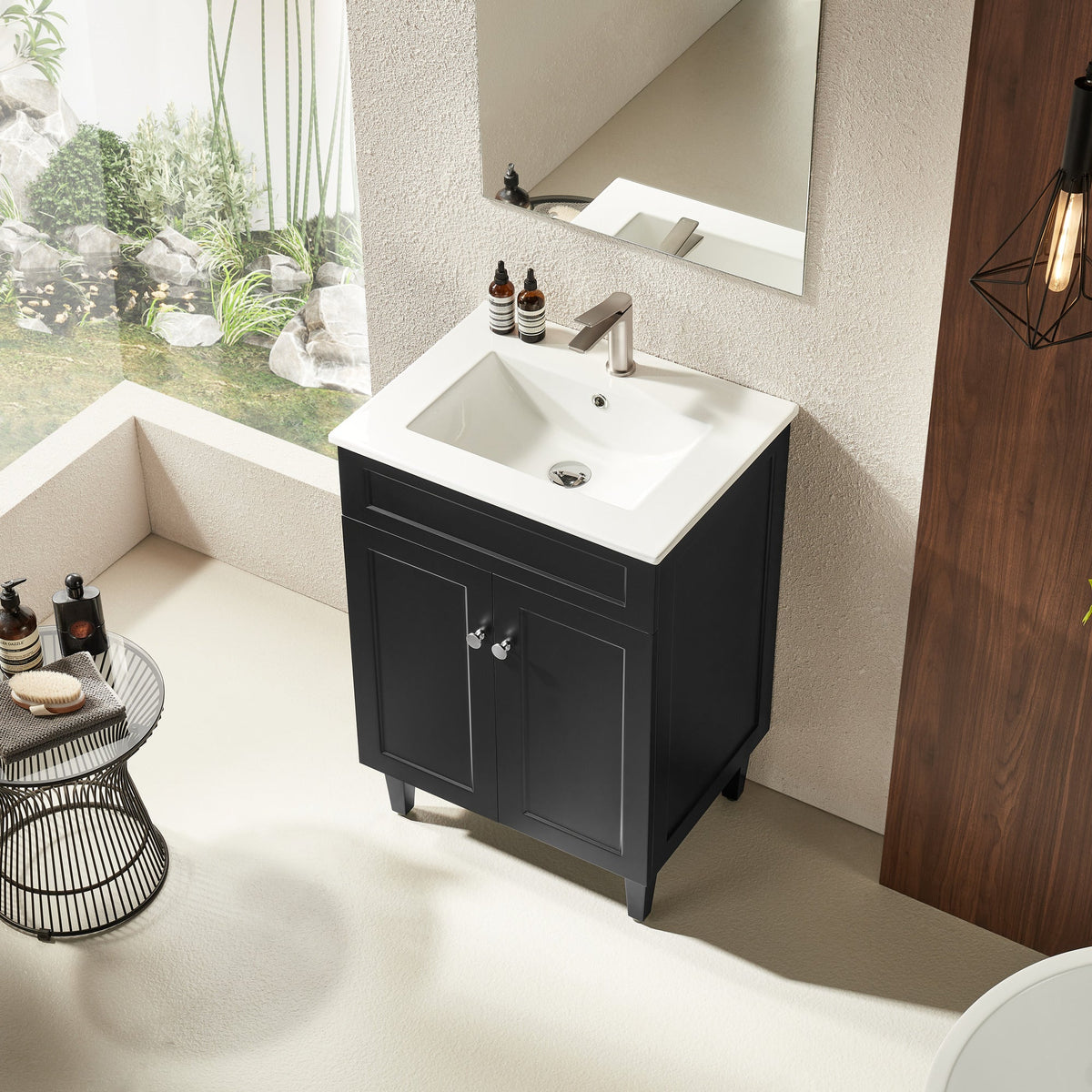Harrington Hampton 600mm Matte Black Single Bowl PVC Vanity