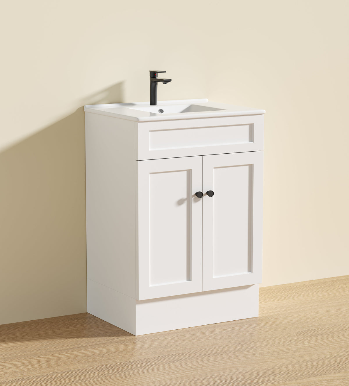 Harrington Hampton 600mm Matte White Single Bowl PVC Vanity