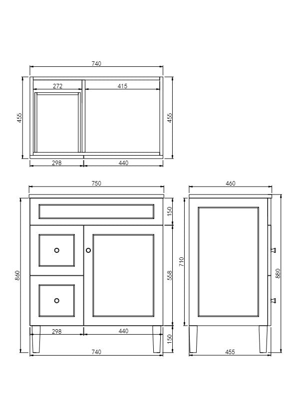 Harrington 750mm Floor PVC Cabinet