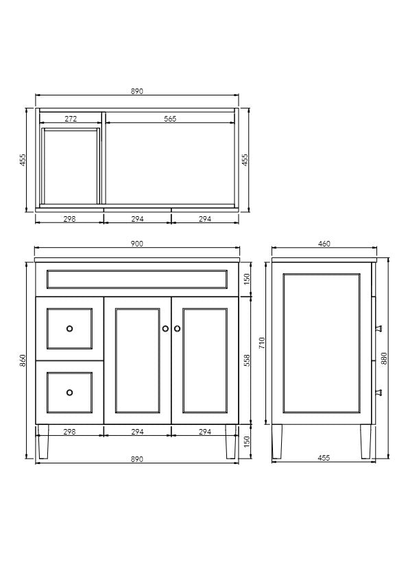 Harrington 900mm Floor PVC Cabinet