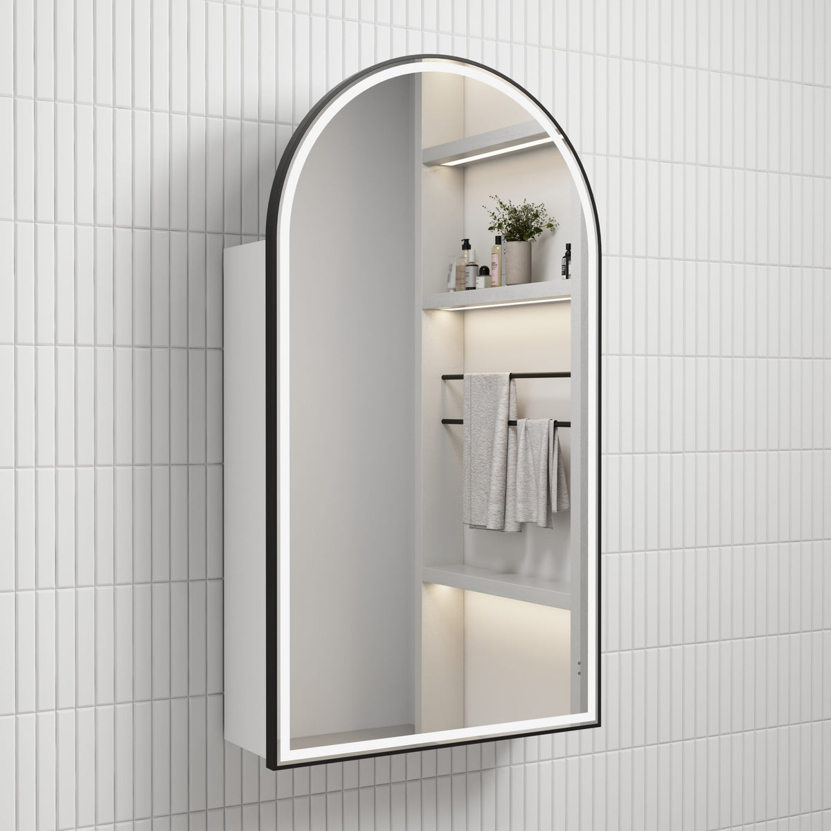 Black Framed Canterbury LED Shaving Cabinet